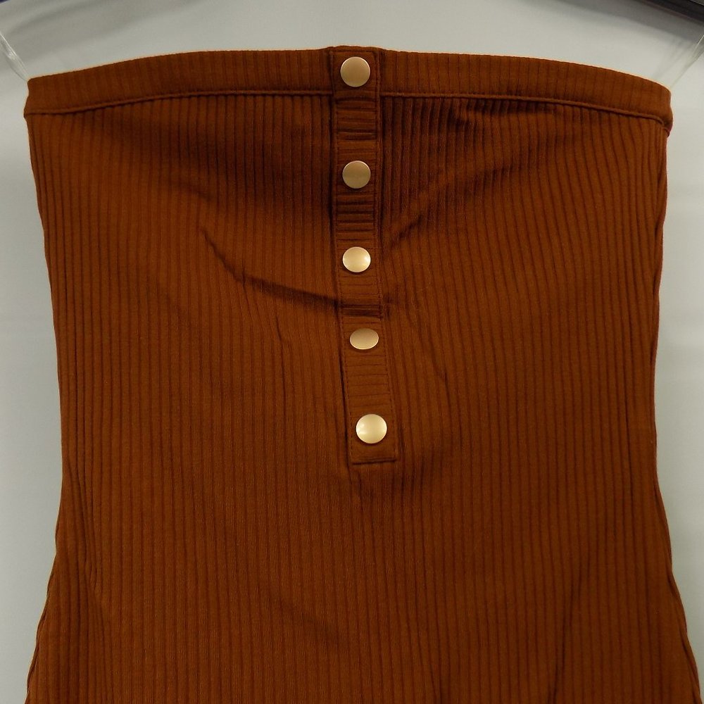 LoveLA Sara Tube Top Halter Dress Burnt Orange Muliple Sizes - Picture 2 of 7